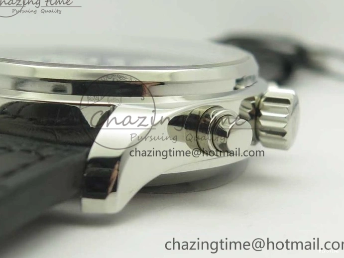 MIROTIME 0213 Pilot Chrono 377725 SS ZF 1:1 Best Edition White Dial on Black Leather Strap A Soft 7183